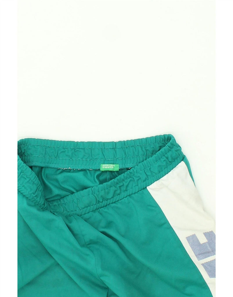 BENETTON Boys Graphic Sport Shorts 11-12 Years Green Colourblock Polyester Vintage Benetton and Second-Hand Benetton from Messina Hembry 