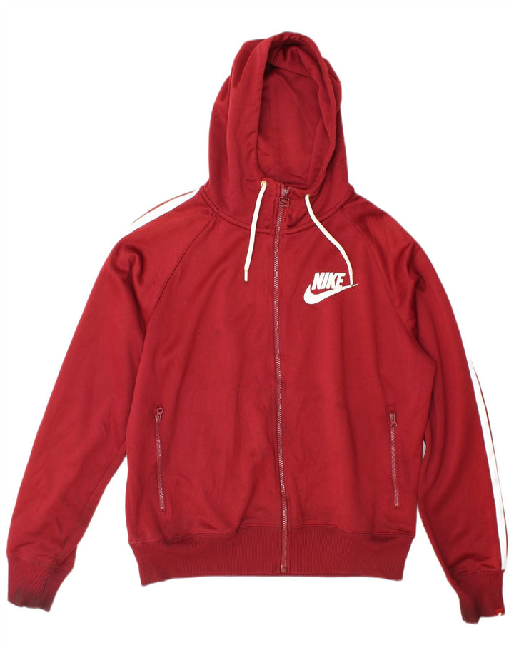 Nike Mens Tracksuit Top Jacket Medium Burgundy Polyester