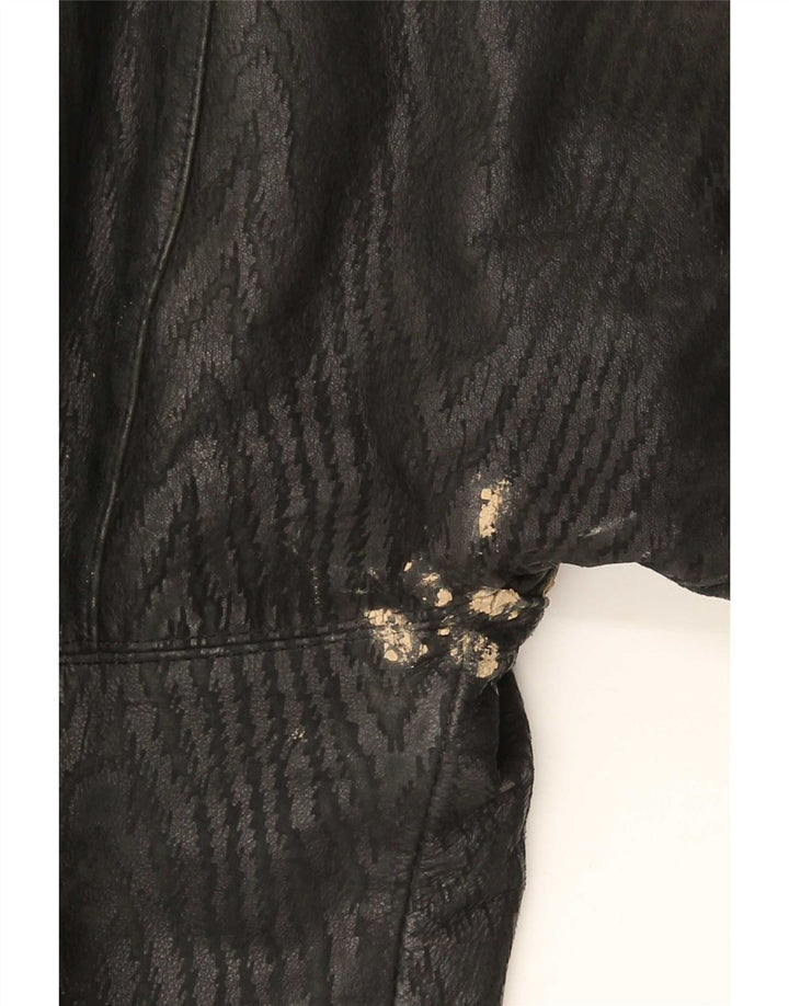 Vintage Womens Leather Jacket UK 18 XL Black