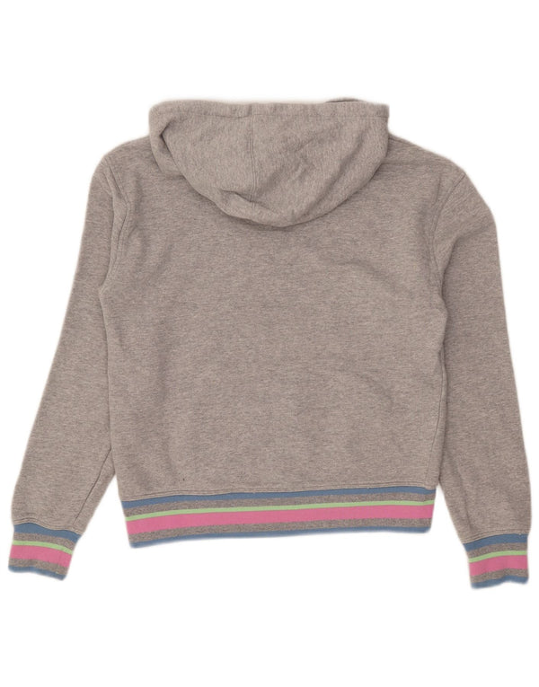 Champion Womens Graphic Hoodie Jumper UK 10 Small Grey Colourblock Cotton