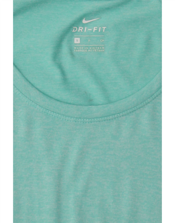 NIKE Womens Dri Fit T-Shirt Top UK 10 Small Turquoise Flecked Polyester Vintage Nike and Second-Hand Nike from Messina Hembry 