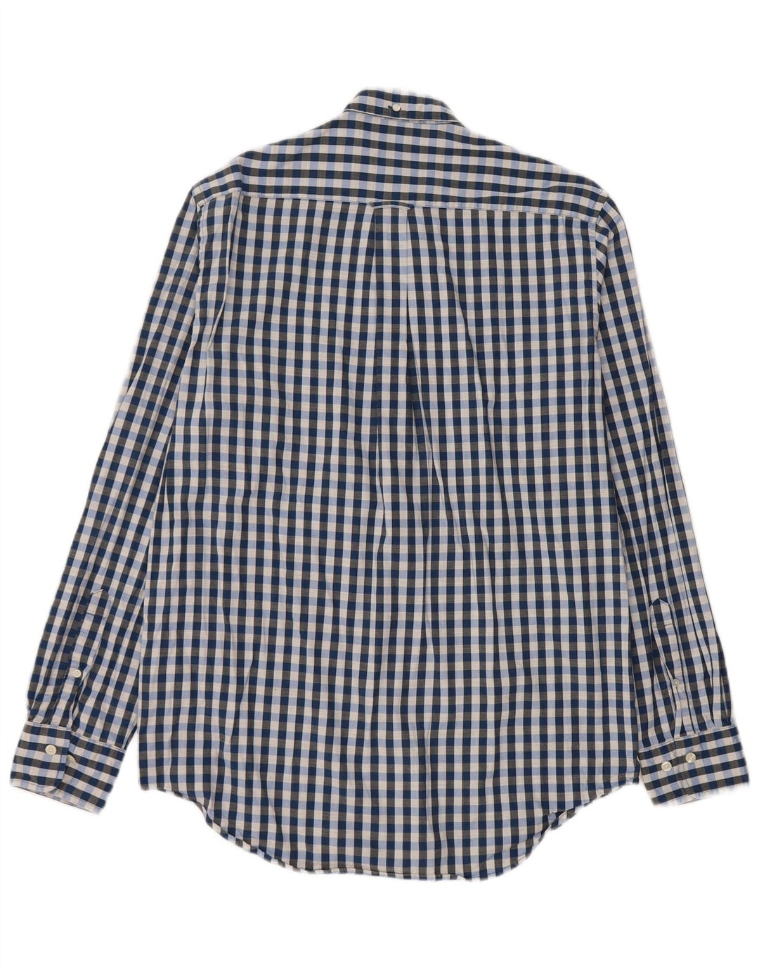 Gant Mens Regular Fit Shirt Size 39/40 15 1/2 Medium Blue Gingham Cotton