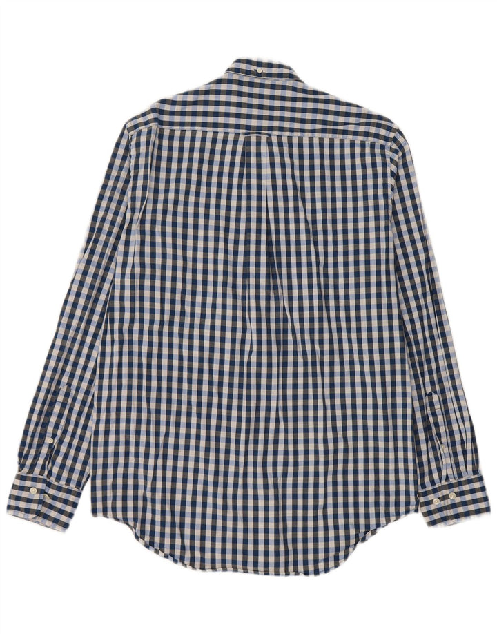 Gant Mens Regular Fit Shirt Size 39/40 15 1/2 Medium Blue Gingham Cotton