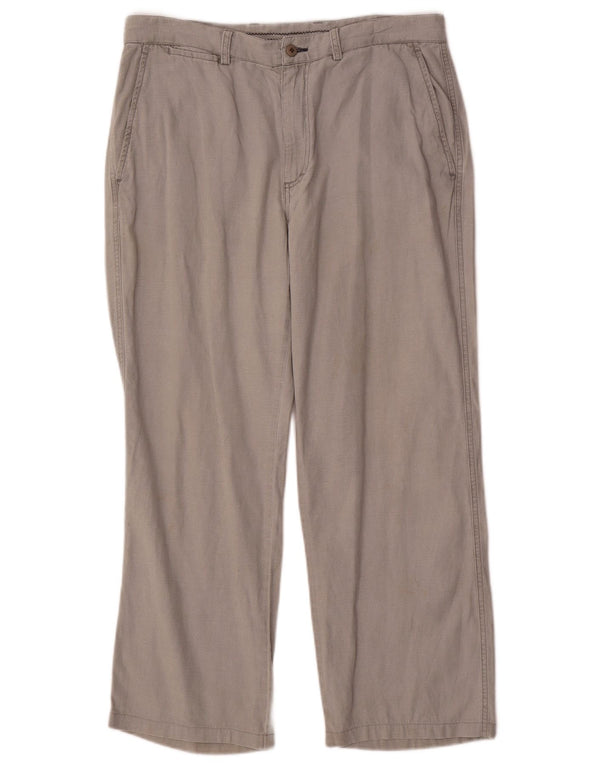 Avirex Mens Straight Chino Trousers W36 L28 Grey Cotton