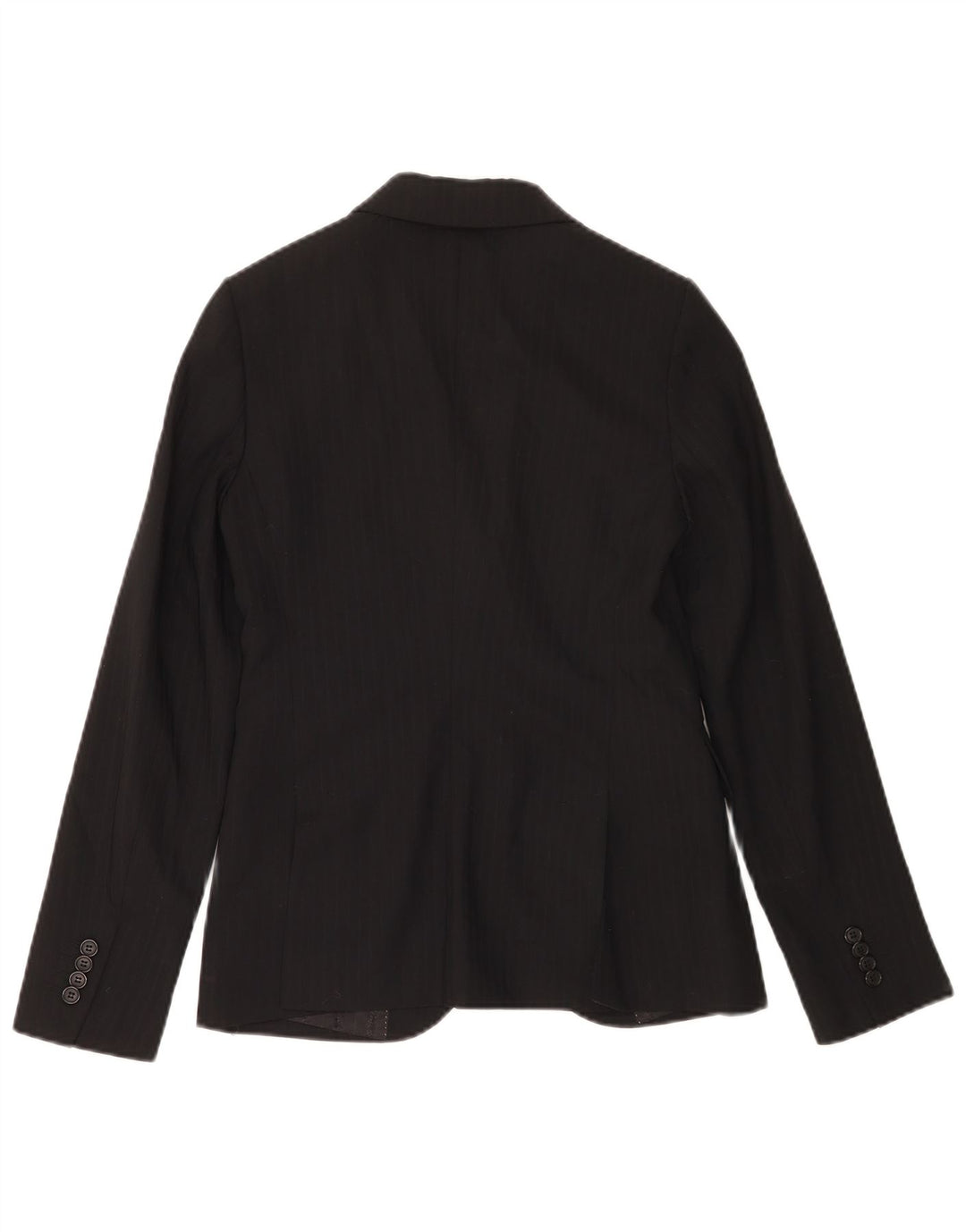 Massimo Dutti Womens 2 Button Blazer Jacket EU 36 XS Black Pinstripe Wool