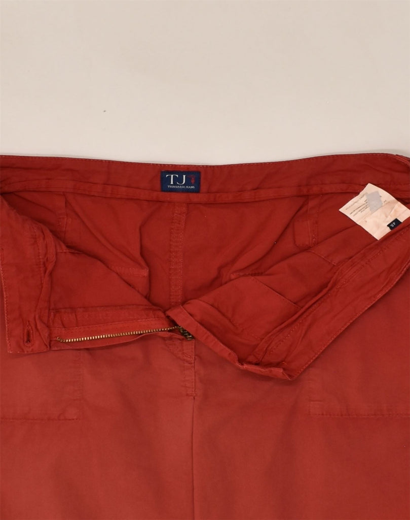 TRUSSARDI JEANS Womens Straight Skirt IT 48 XL W34 Red Cotton | Vintage Trussardi Jeans | Thrift | Second-Hand Trussardi Jeans | Used Clothing | Messina Hembry 