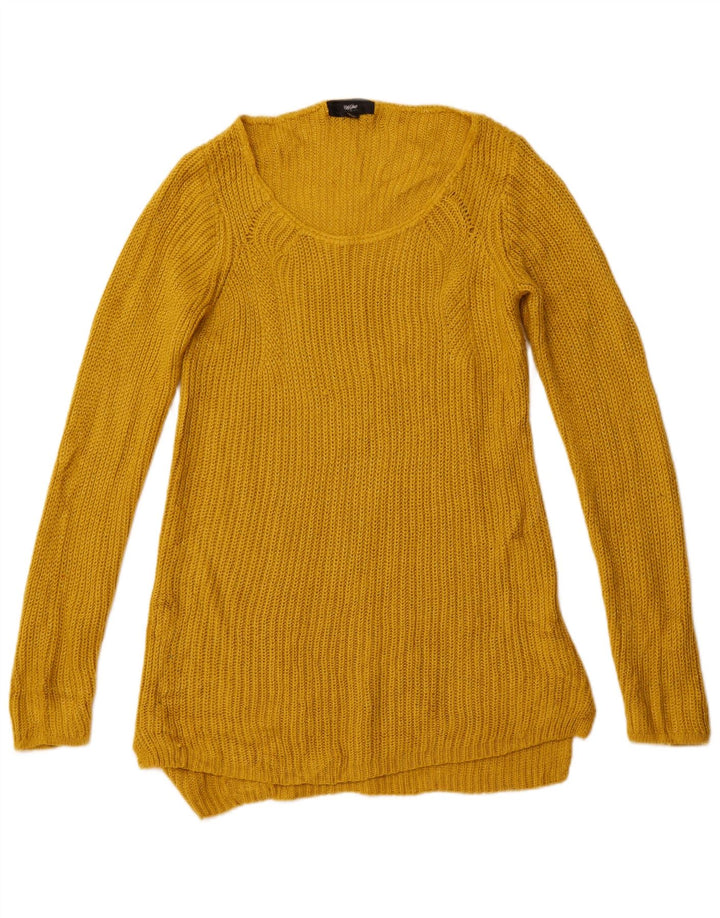 MOSSIMO Womens Boat Neck Jumper Sweater UK 6 XS Yellow Acrylic