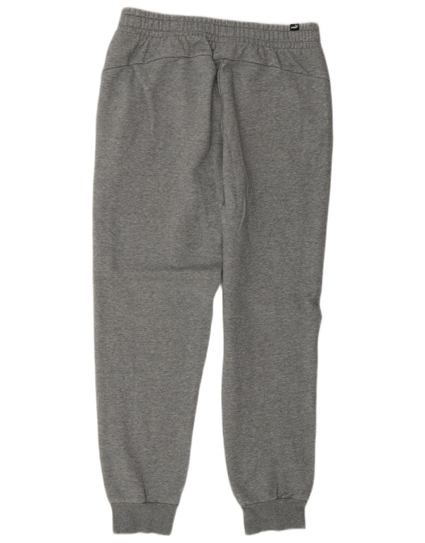 Puma Mens Graphic Tracksuit Trousers Joggers Medium Grey Flecked Cotton