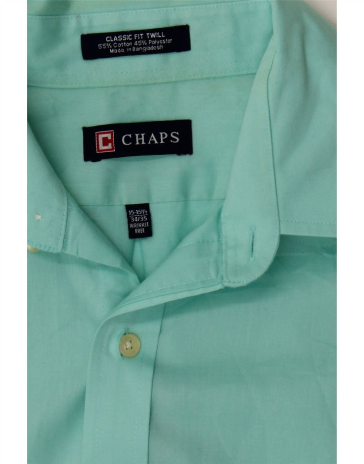 CHAPS Mens Classic Fit Twill Shirt Size 15/15 1/2 Medium Turquoise Classic Vintage Chaps and Second-Hand Chaps from Messina Hembry 