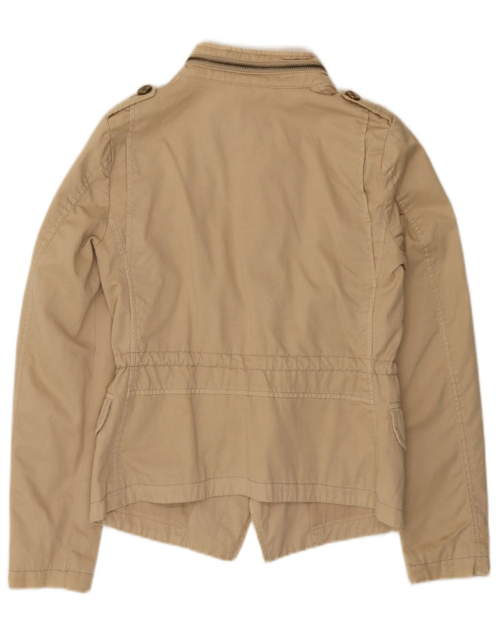 Zara Womens Utility Jacket UK 36 Small Beige Cotton