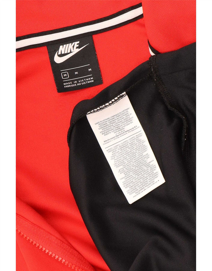 Nike Mens Pullover Tracksuit Top Jacket Medium Red Colourblock Polyester