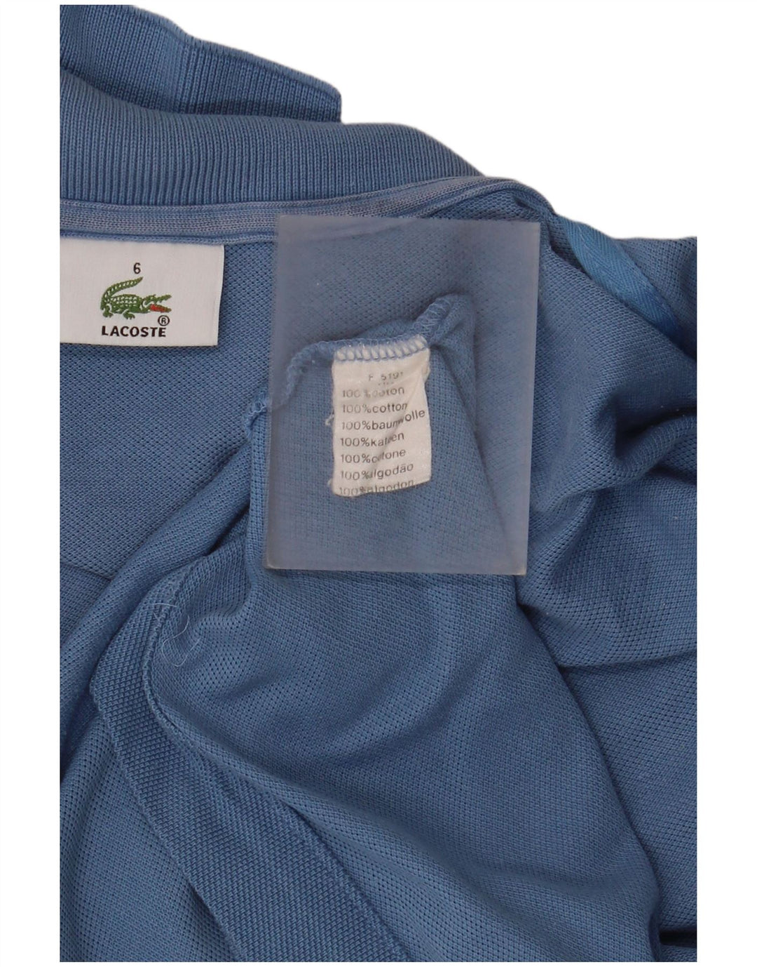 Lacoste Mens Polo Shirt Size 6 2XL Blue Cotton