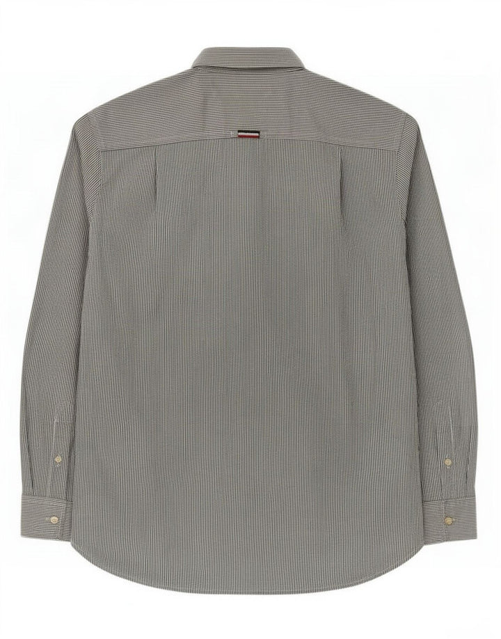 Superdry Mens Shirt Medium Grey Pinstripe Cotton