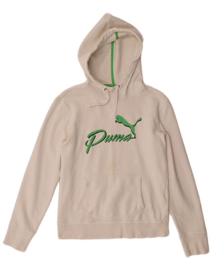 Puma Womens Graphic Hoodie Jumper UK 12 Medium  White