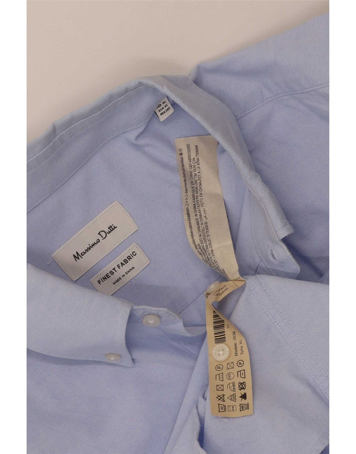 Massimo Dutti Mens Shirt XL Blue Cotton