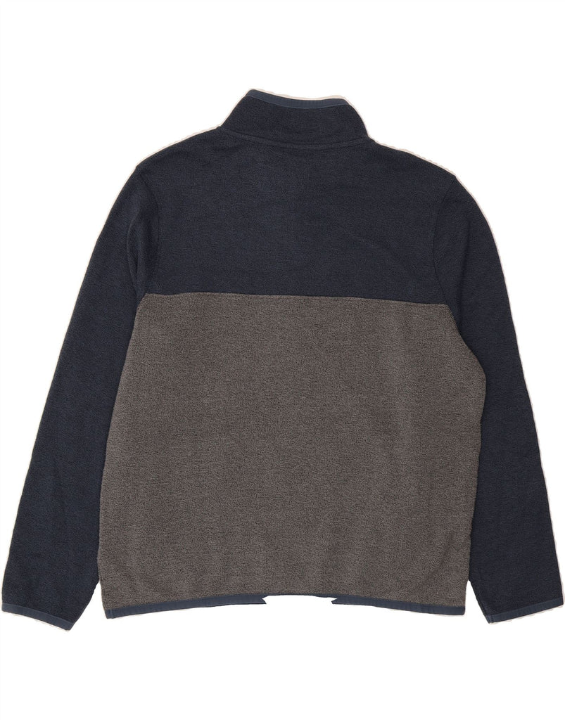 WEIRD FISH Mens Zip Neck Sweatshirt Jumper 3XL Navy Blue Colourblock Vintage Weird Fish and Second-Hand Weird Fish from Messina Hembry 