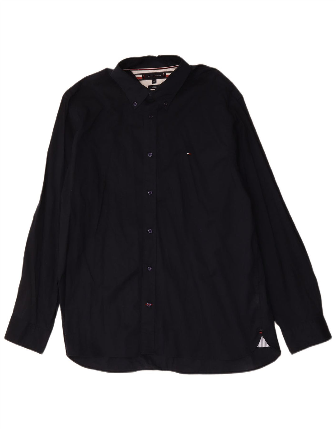 Tommy Hilfiger Mens Regular Fit Shirt 2XL Navy Blue Cotton