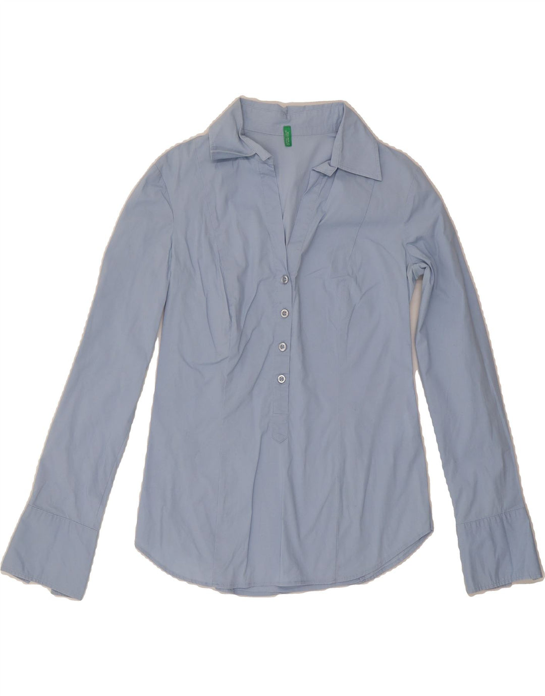 BENETTON Womens Pullover Shirt UK 12 Medium Blue Cotton Vintage Benetton and Second-Hand Benetton from Messina Hembry 