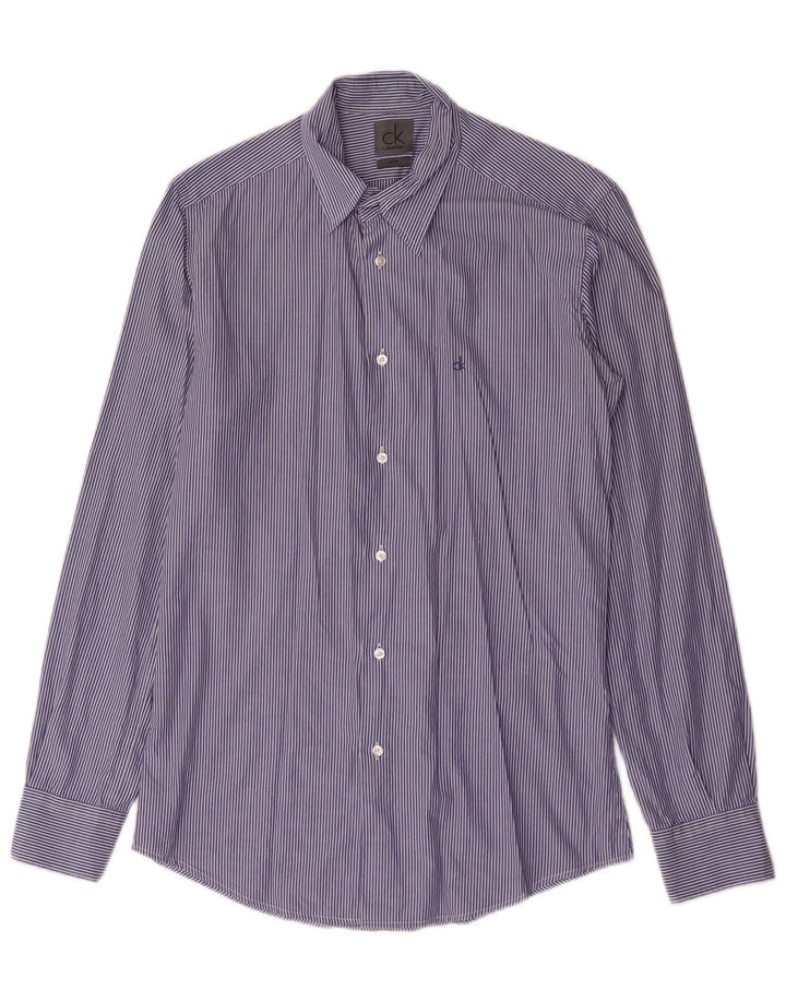 Calvin Klein Jeans Mens Slim Fit Shirt Small Blue Striped