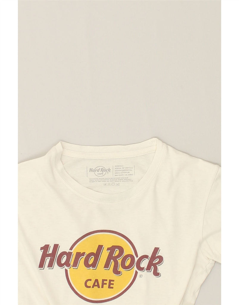 HARD ROCK CAFE Womens New York Graphic T-Shirt Top UK 6 XS Off White | Vintage Hard Rock Cafe | Thrift | Second-Hand Hard Rock Cafe | Used Clothing | Messina Hembry 