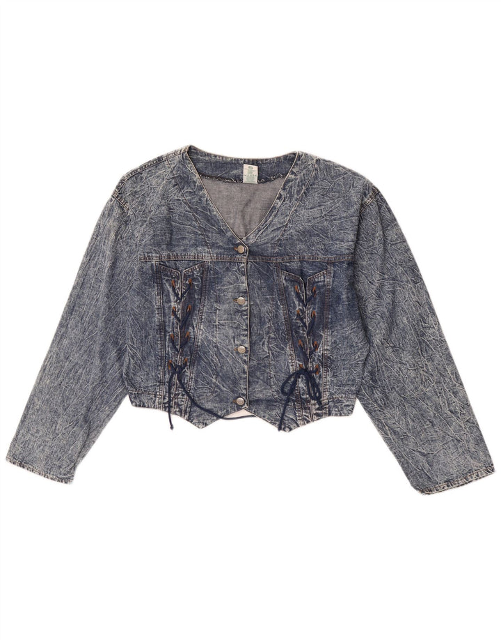 Canda Girls Crop Denim Jacket 15-16 Years Blue Cotton
