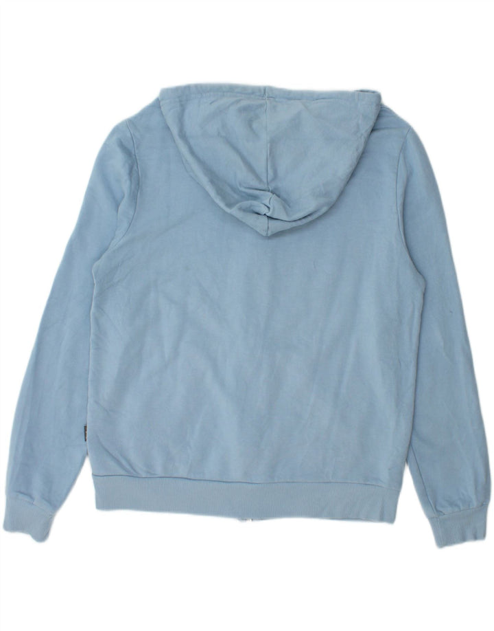 Eddie Bauer Womens Zip Hoodie Sweater UK 14 Medium Blue Viscose