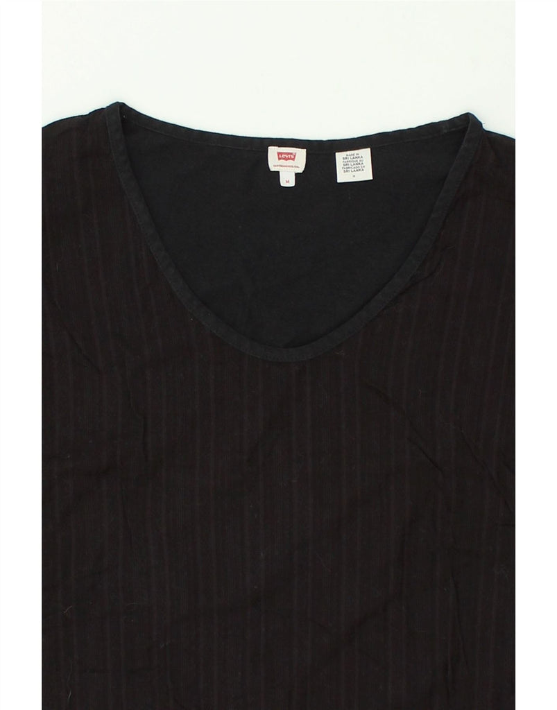LEVI'S Womens T-Shirt Top UK 12 Medium Black Striped | Vintage Levi's | Thrift | Second-Hand Levi's | Used Clothing | Messina Hembry 