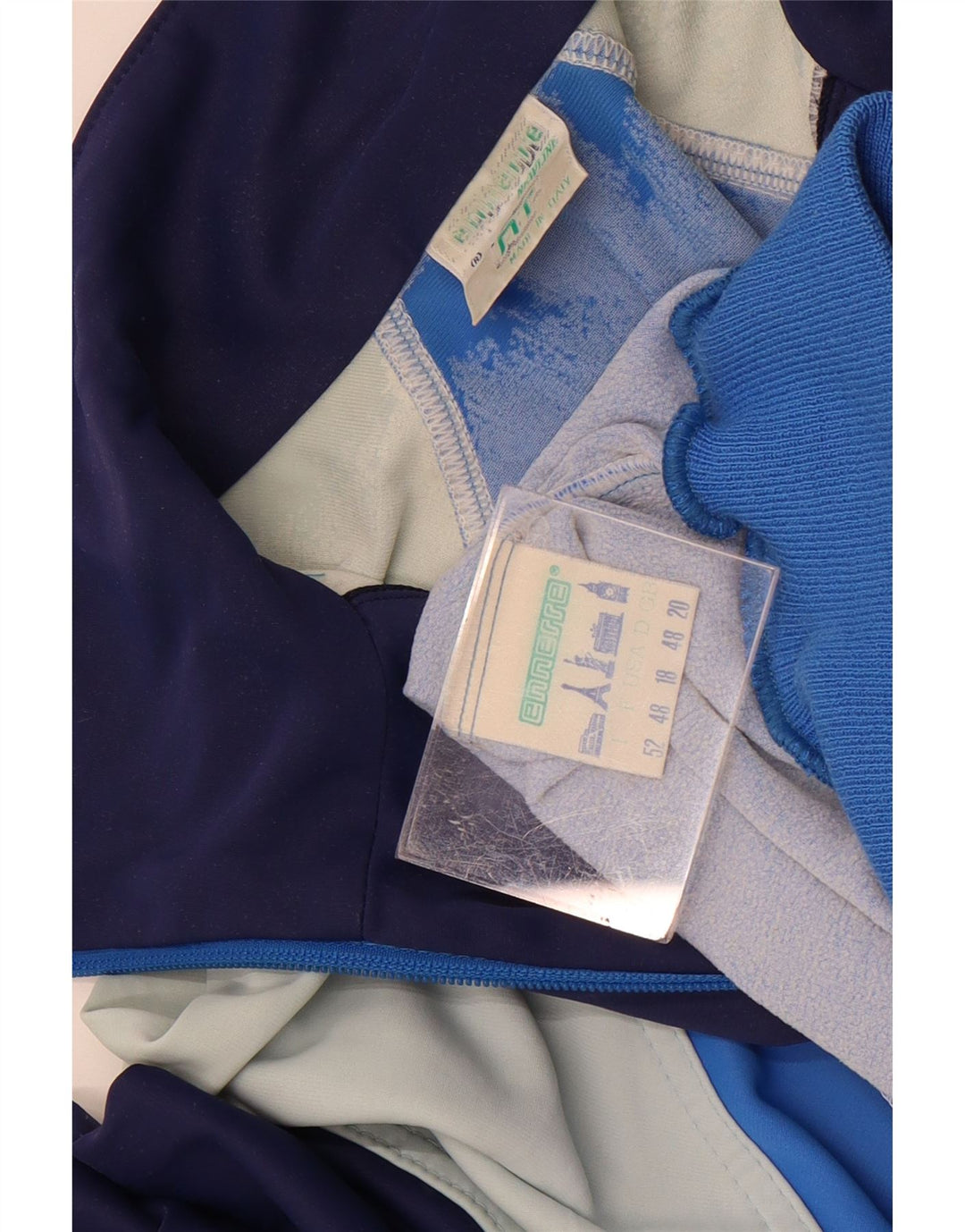 Ennerre Womens Tracksuit Top Jacket UK 20 2XL Blue Colourblock Polyamide