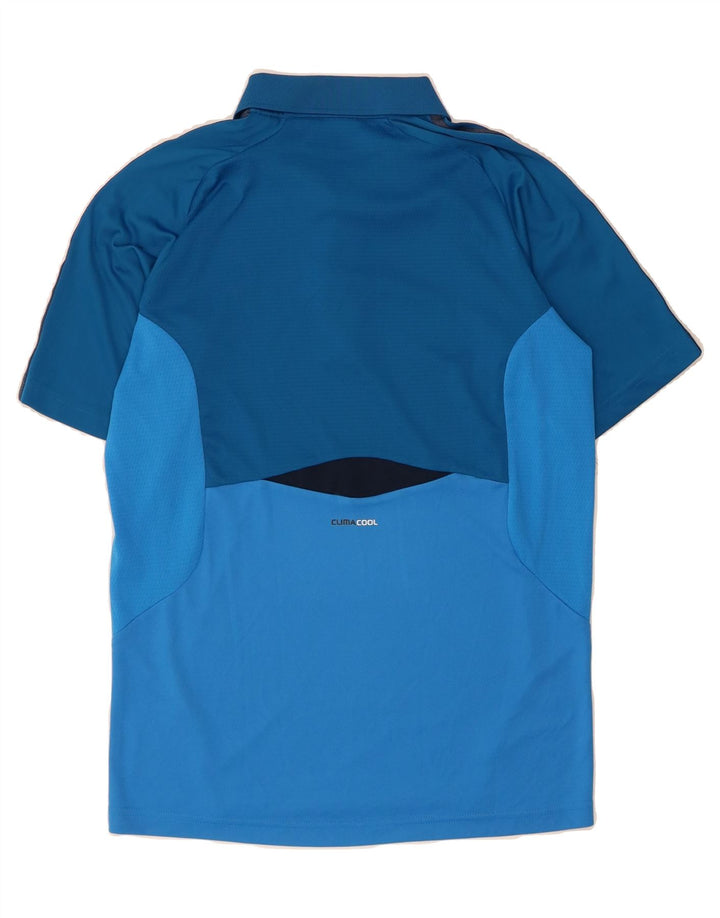 ADIDAS Mens Climacool Polo Shirt Small Blue Colourblock Vintage Adidas and Second-Hand Adidas from Messina Hembry 