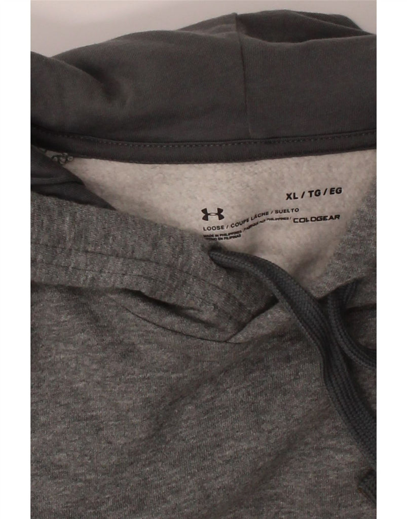 UNDER ARMOUR Mens Cold Gear Hoodie Jumper XL Grey Cotton Vintage Under Armour and Second-Hand Under Armour from Messina Hembry 