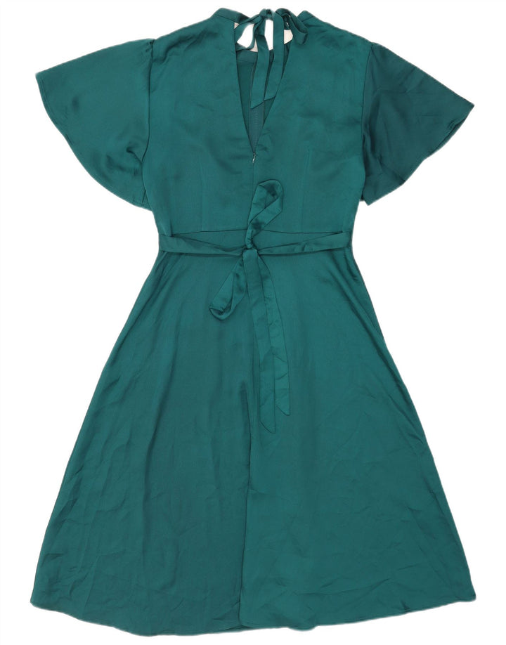 Oasis Womens A-Line Dress UK 12 Medium Green Polyester