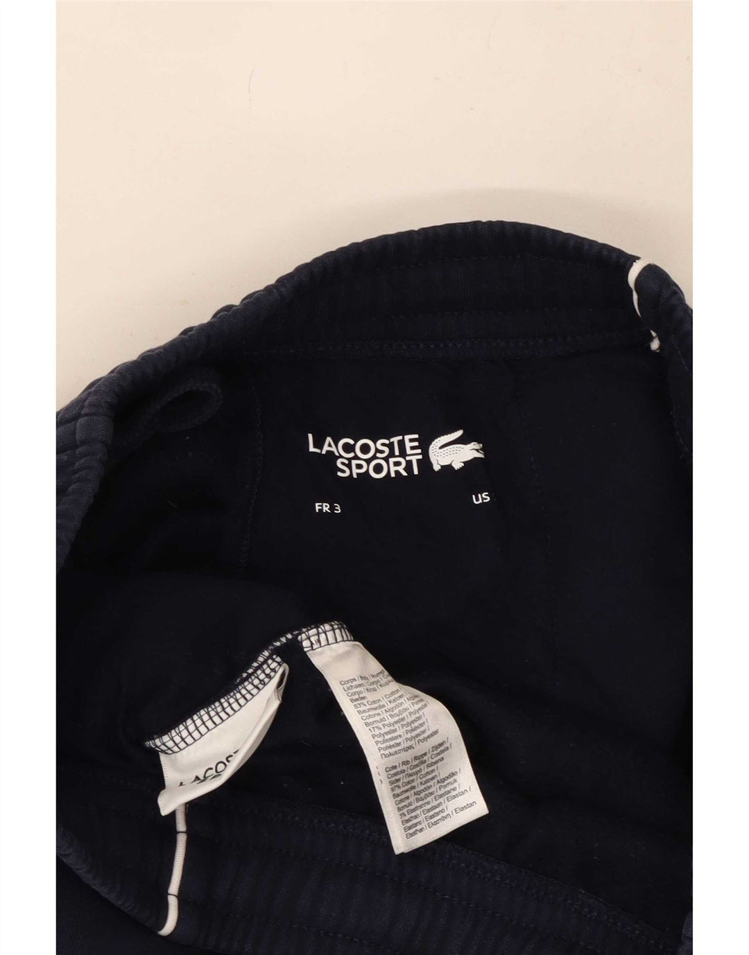 Lacoste Mens Tracksuit Trousers Joggers Size 3 Small Navy Blue Cotton