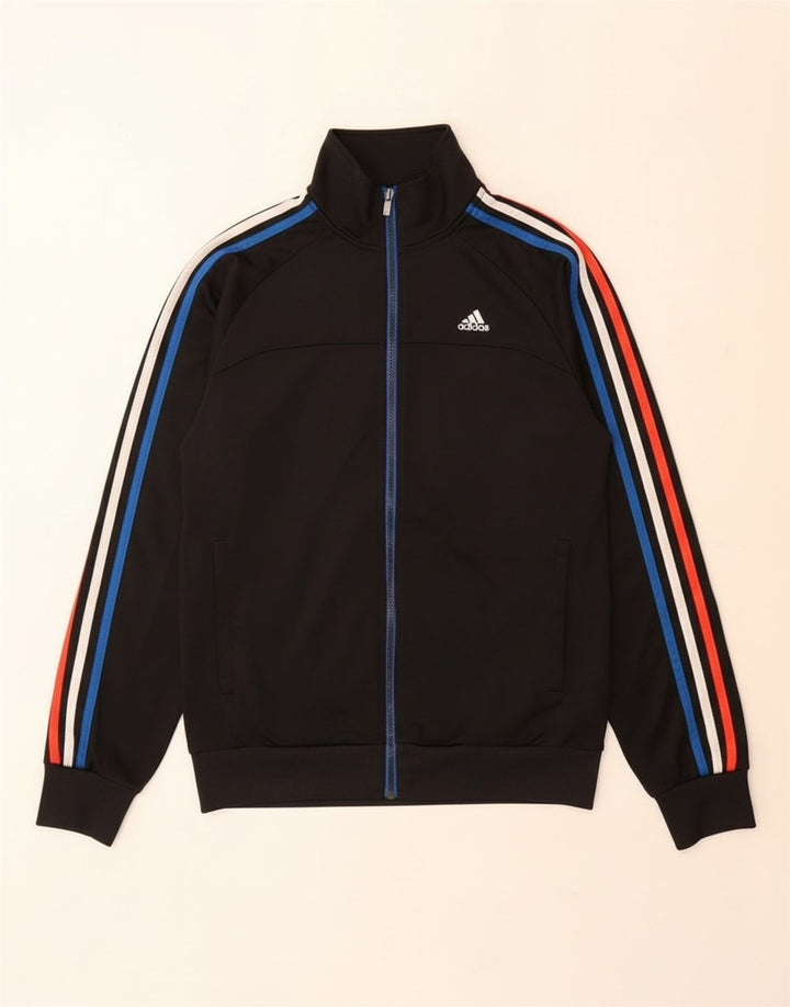Adidas Mens Tracksuit Top Jacket UK 36/38 Small Black Polyester