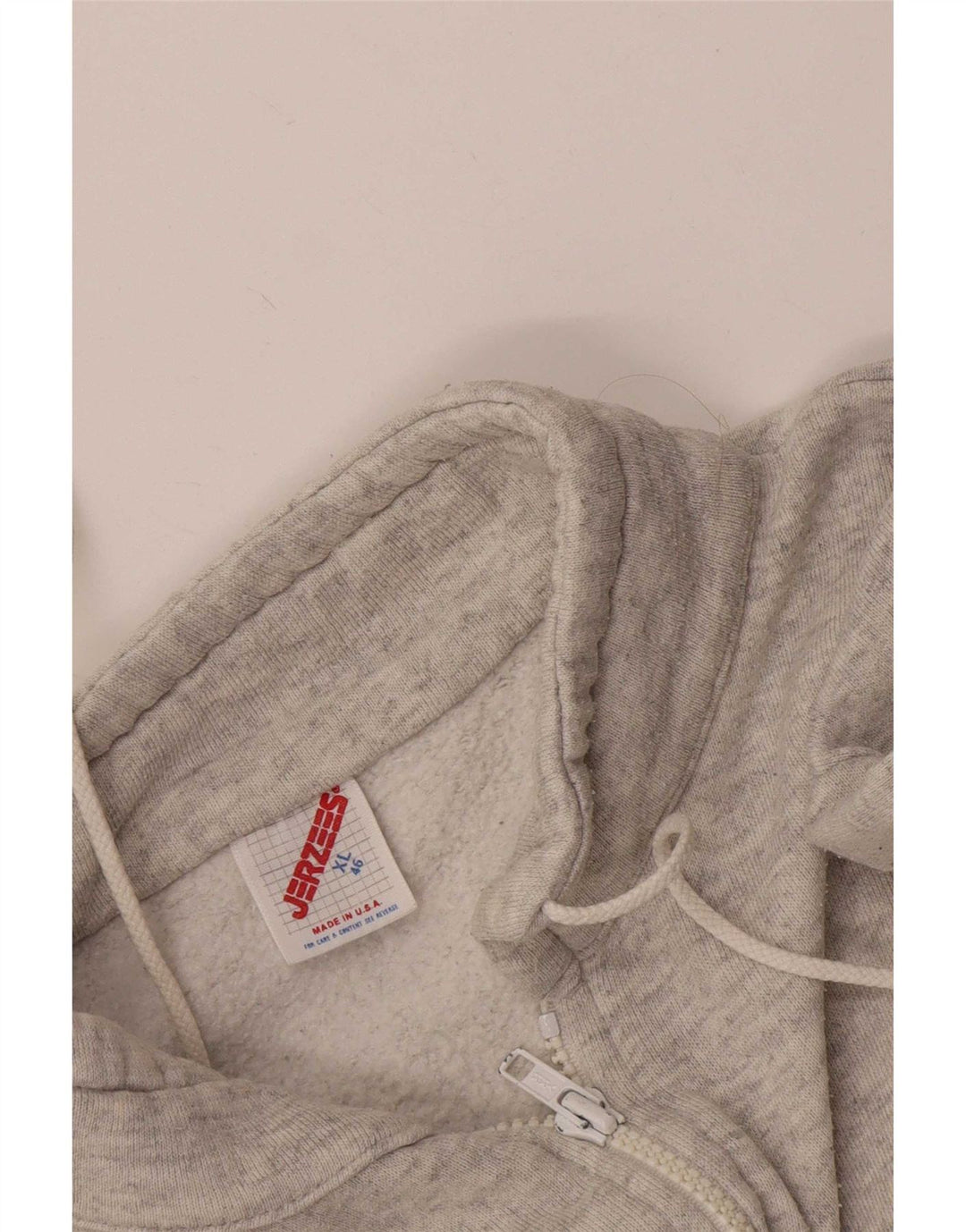 Jerzees Womens Graphic Zip Neck Sweatshirt Jumper EU 46 XL Grey Flecked