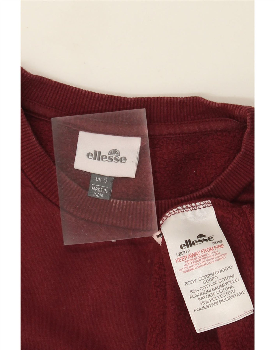 Ellesse Mens Graphic Sweatshirt Jumper Small Burgundy Cotton