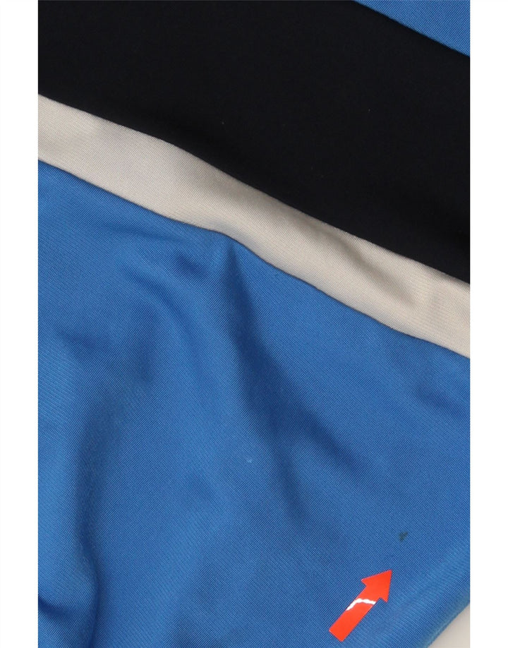 Adidas Boys Tracksuit Top Jacket 11-12 Years Blue Colourblock Polyester