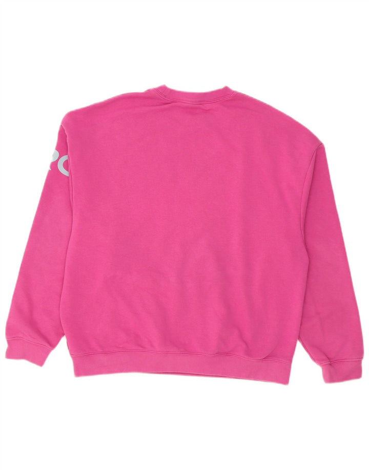 Nike Womens Graphic Oversized Sweatshirt Jumper UK 10 Small Pink Cotton