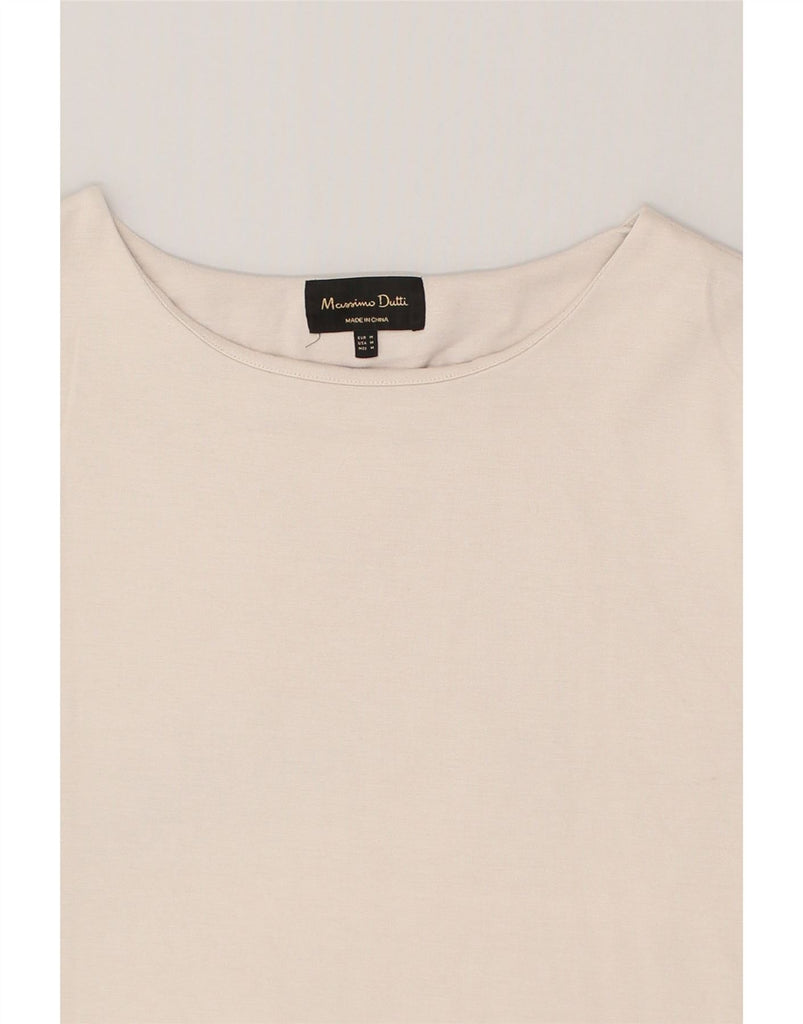 MASSIMO DUTTI Womens Top 3/4 Sleeve UK 14 Medium Off White Cotton | Vintage Massimo Dutti | Thrift | Second-Hand Massimo Dutti | Used Clothing | Messina Hembry 