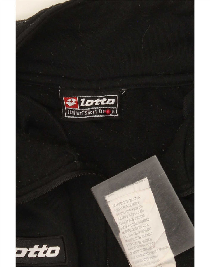 Lotto Mens Graphic Zip Neck Sweatshirt Jumper Large Black Polyester