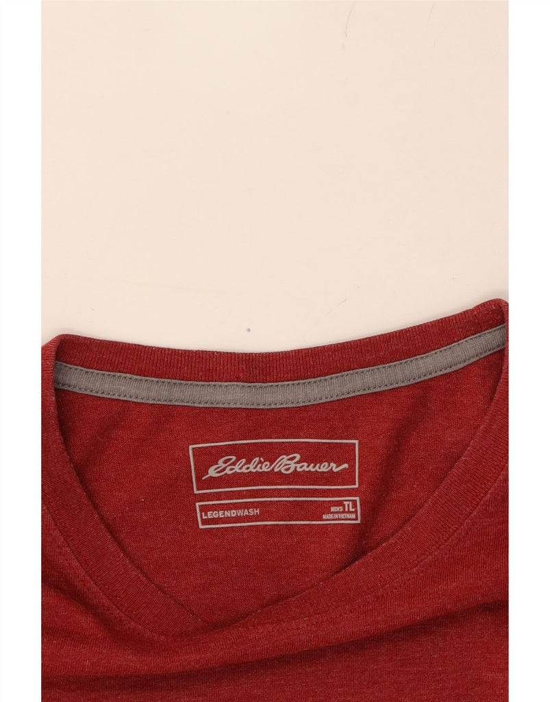 EDDIE BAUER Mens Tall Top Long Sleeve Large Red Cotton Vintage Eddie Bauer and Second-Hand Eddie Bauer from Messina Hembry 