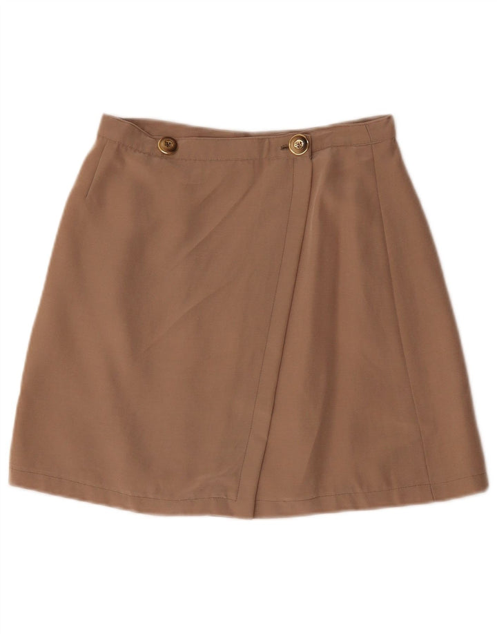 Vintage Womens Mini Wrap Skirt W26 Small Beige