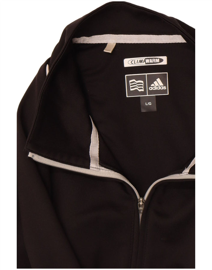 Adidas Womens Climawarm Tracksuit Top Jacket UK 16 Large Black
