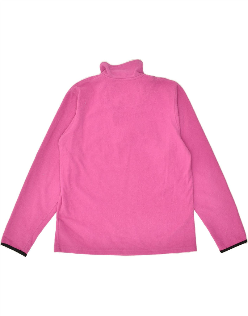 LOTTO Womens Zip Neck Fleece Jumper UK 16 Large Pink Polyester | Vintage Lotto | Thrift | Second-Hand Lotto | Used Clothing | Messina Hembry 