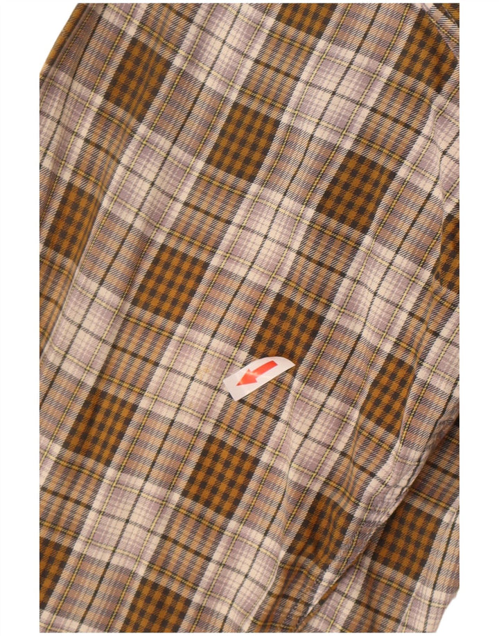 Wrangler Mens Flannel Shirt XL Brown Check