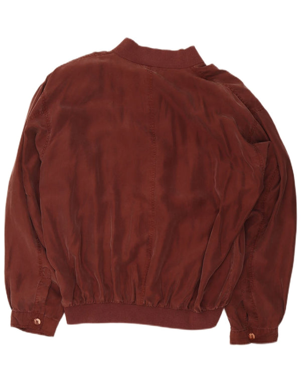 Cacharel Mens Loose Fit Bomber Jacket UK 40 Large Burgundy Silk