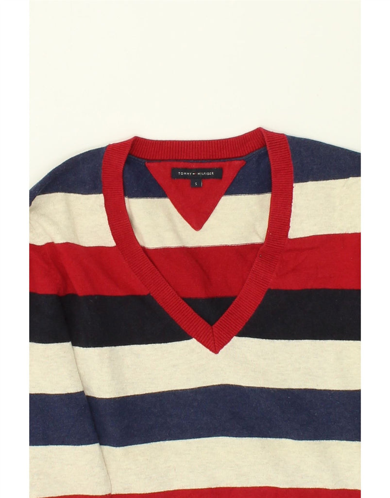 TOMMY HILFIGER Womens V-Neck Jumper Sweater UK 10 Small Multicoloured | Vintage Tommy Hilfiger | Thrift | Second-Hand Tommy Hilfiger | Used Clothing | Messina Hembry 