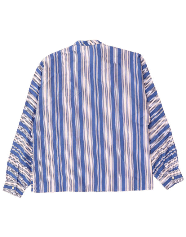 VINTAGE Womens Shirt Blouse UK 18 XL Blue Striped
