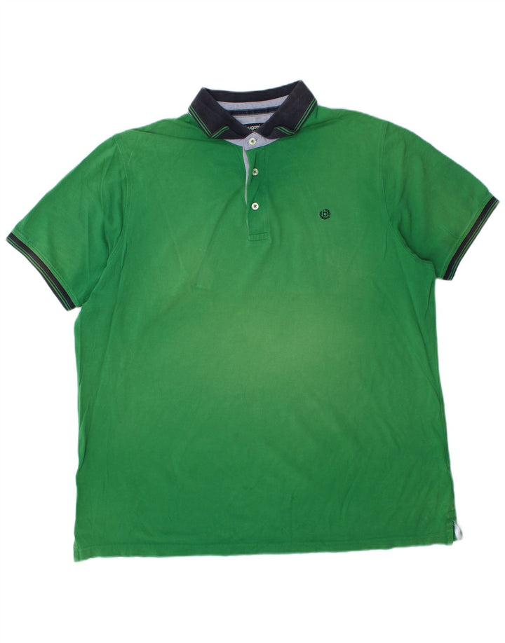 Bugatti Mens Polo Shirt 3XL Green Cotton