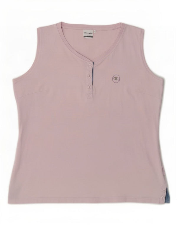 Champion Womens Comfort Fit Vest Top UK 18 XL Pink Cotton