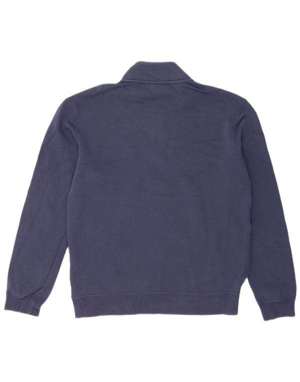 Nike Mens Zip Neck Sweatshirt Jumper Medium Navy Blue Cotton